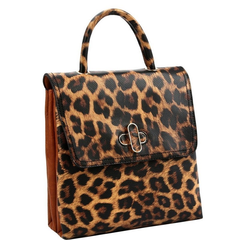 leopard backpack purse